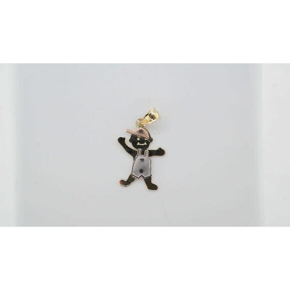 Estate Sale 14k Multi-Tone Gold Charm Pendant Vintage Style